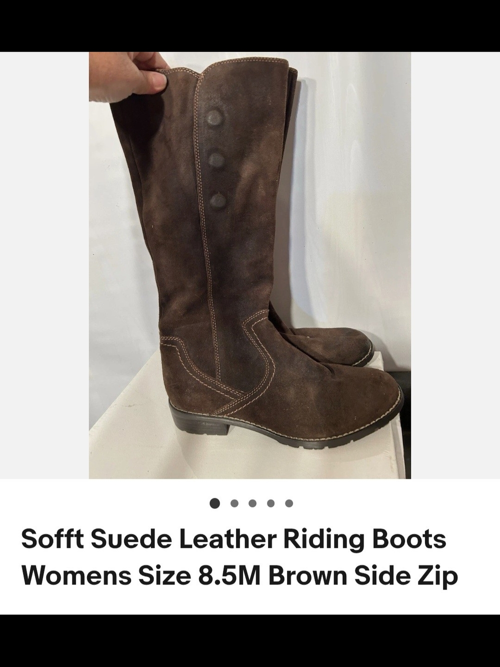 Sofft Brown Suede Riding Boots - Women's